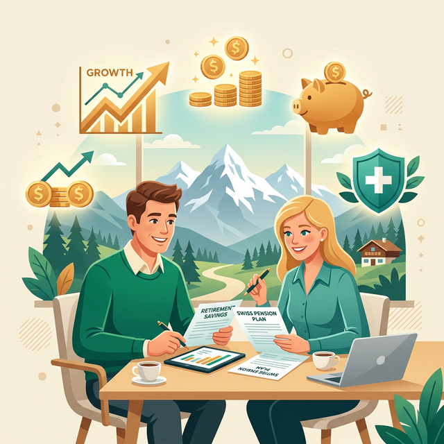 Couple reviewing 3ème pilier retirement savings