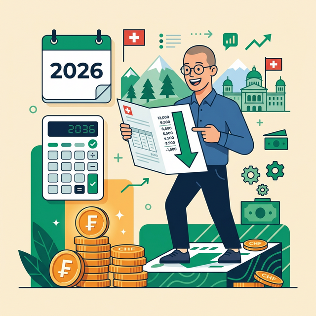 Tax savings illustration with Swiss francs